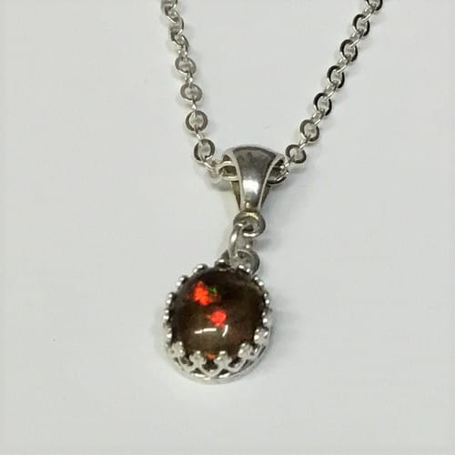 DKC-1098 Necklace S/S & Ethiopian Opal $180 at Hunter Wolff Gallery